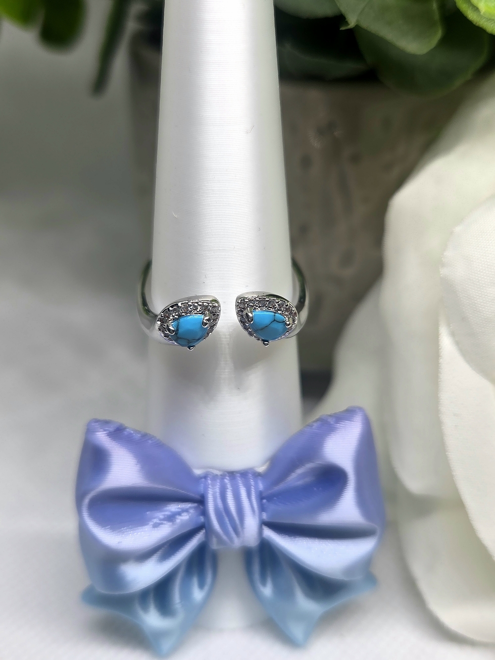 BP Turquoise Magnesite Teardrop Open Cuff Ring
